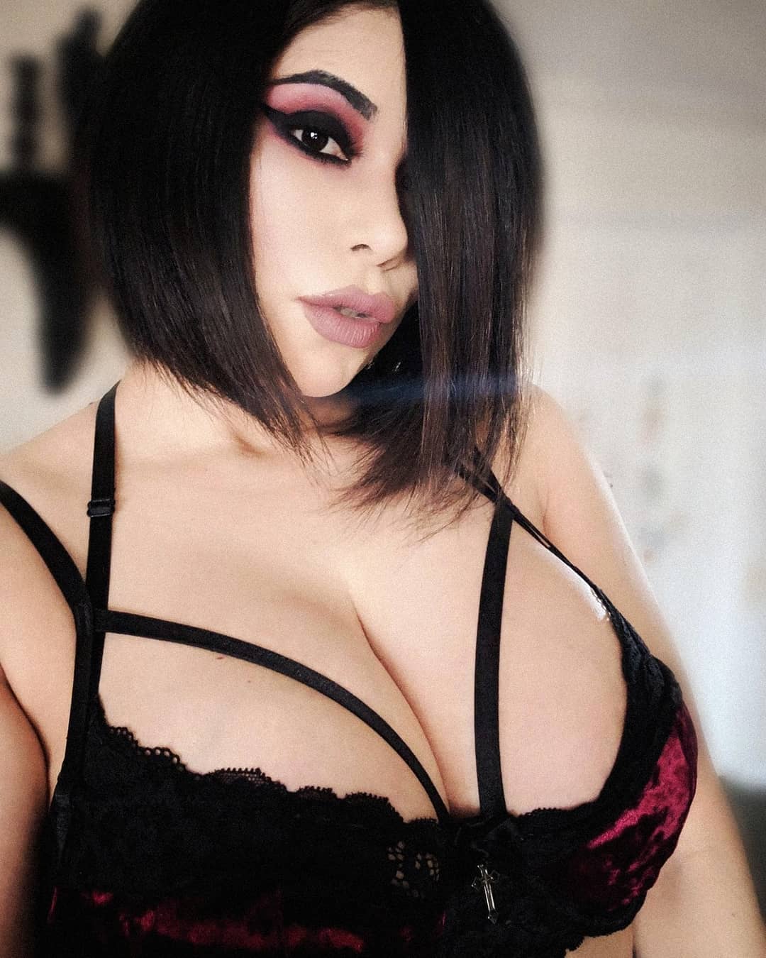 Anonymous in lingerie taking a selfie