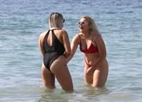 Tallia Storm sexy in a red bikini seen by paparazzi at the beach.











