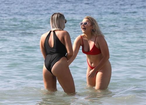 Tallia Storm Bikini Pictures Tallia Storm sexy in a red bikini seen by paparazzi at the beach.