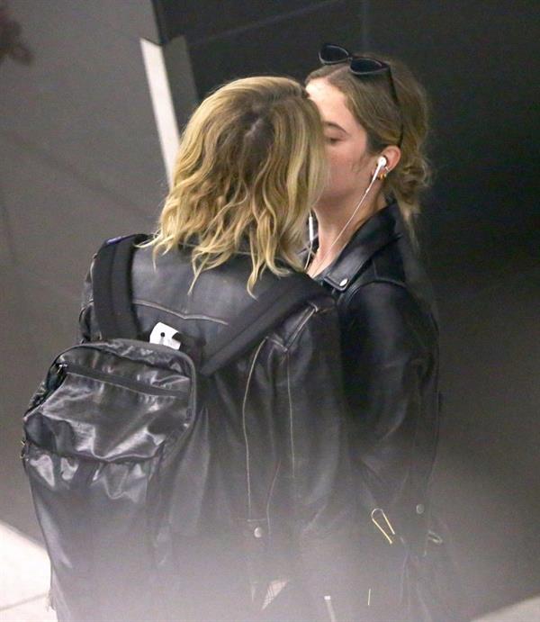 Cara Delevingne and Ashley Benson kissing at the airport.






















