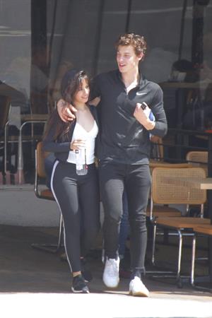 Camila Cabello looking sexy seen in public with Shawn Mendes by paparazzi.




