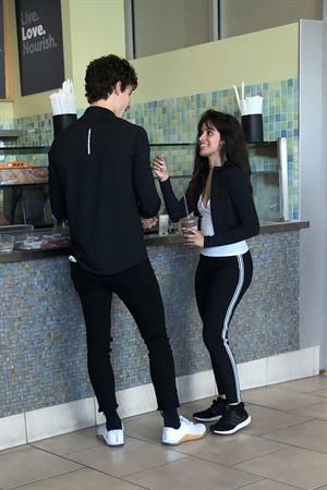 Camila Cabello looking sexy seen in public with Shawn Mendes by paparazzi.




