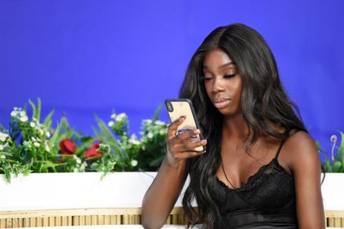Yewande Biala Pictures Yewande Biala from Love Island sexy in a tight black dress on I Saw It First HQ .