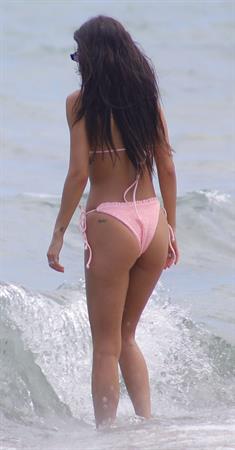 Chantel Jeffries sexy ass in a bikini at the beach in Miami seen by paparazzi showing nice cleavage.























