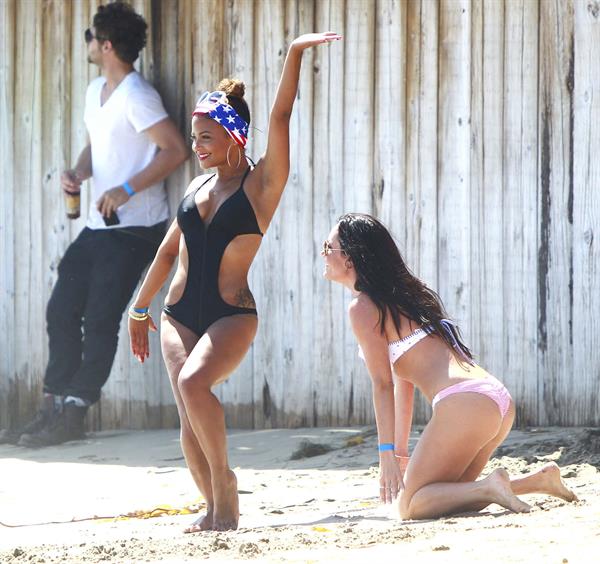 Christina Milian at the beach