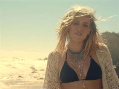 Hilary Duff on a beach