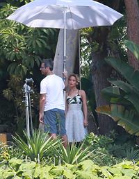 Jennifer Lawrence on Hunger Games set