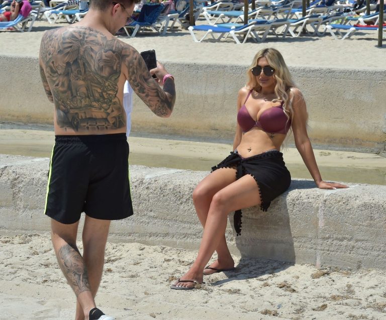 Chloe Ferry Bikini Pictures Chloe Ferry big boobs showing nice cleavage seen by paparazzi in a sexy bikini.