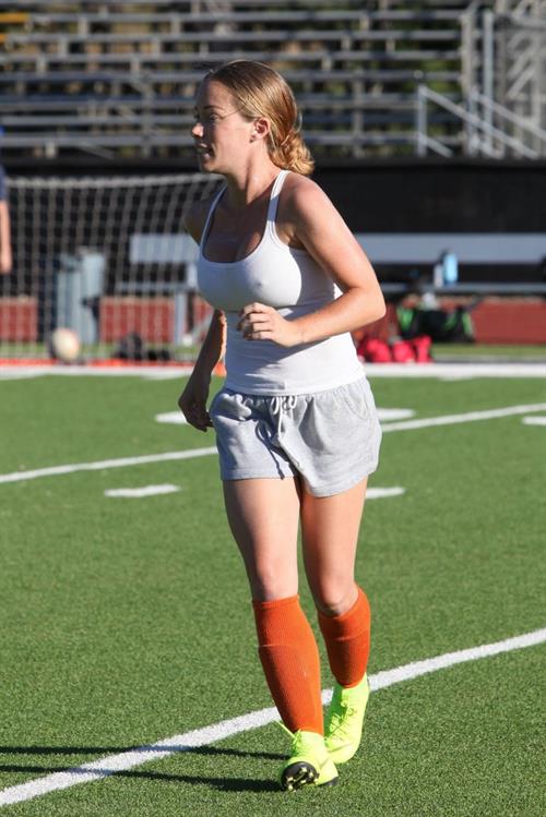 Kendra Wilkinson braless boobs showing her tits pokies seen by paparazzi playing soccer seen by paparazzi.












