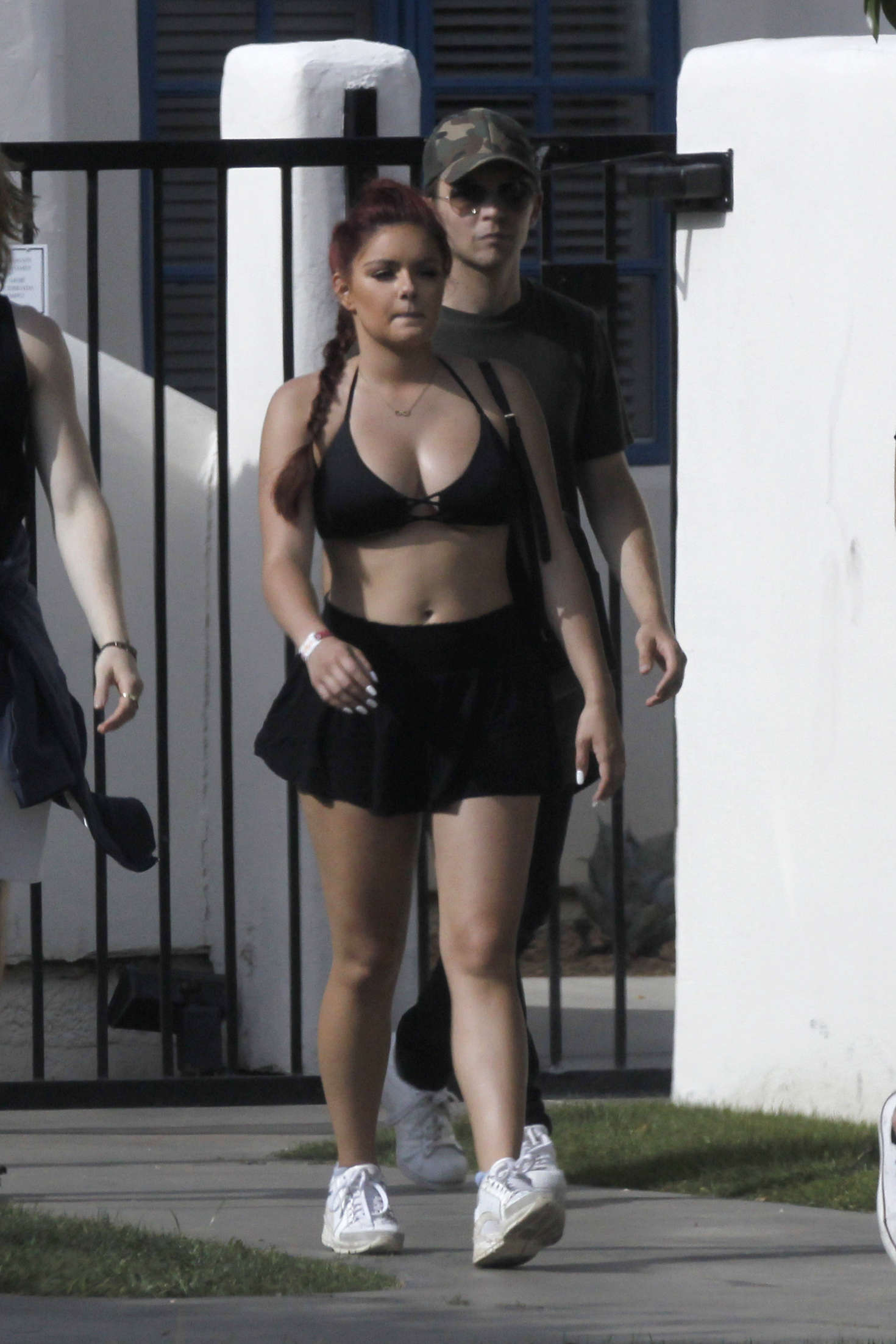 Ariel Winter paparazzi pictures in black bikini top and short skirt