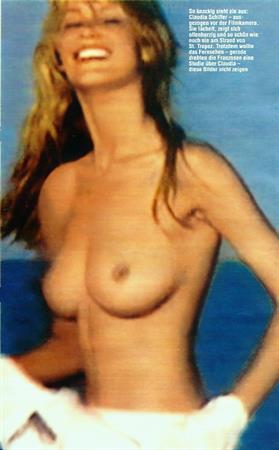 Claudia Schiffer Nude Pictures Claudia Schiffer nude photo collection showing her topless big boobs mostly caught by paparazzi.