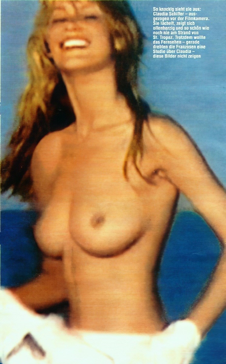 Claudia Schiffer nude photo collection showing her topless big boobs mostly  caught by paparazzi. . Rating = 8.00/10