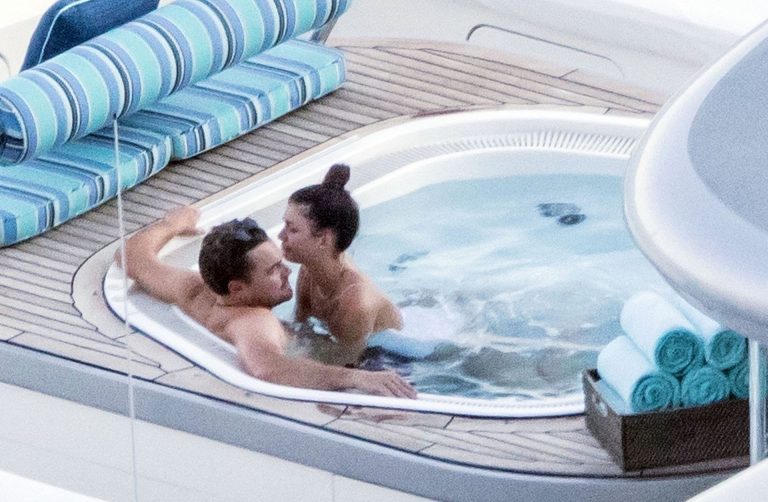 Camila Morrone Bikini Pictures Camila Morrone in a sexy swimsuit in a hot tub on a yacht with Leonardo DiCaprio seen by paparazzi.
