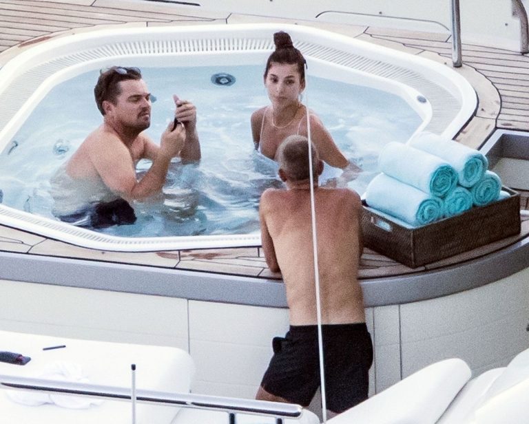 Camila Morrone Bikini Pictures Camila Morrone in a sexy swimsuit in a hot tub on a yacht with Leonardo DiCaprio seen by paparazzi.