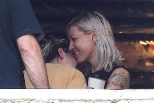 Kristen Stewart Pictures Kristen Stewart lesbian kiss making out with Dylan Meyer seen by paparazzi.