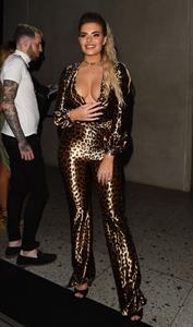 Megan Barton nip slip flash seen by paparazzi as she shows off her braless big boobs in London.





