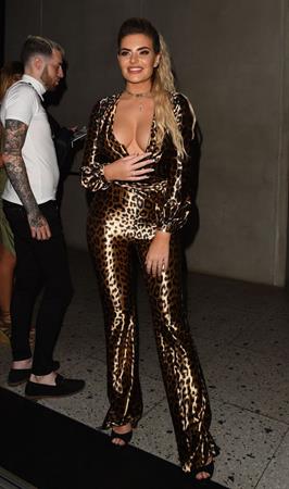 Megan Barton nip slip flash seen by paparazzi as she shows off her braless big boobs in London.





