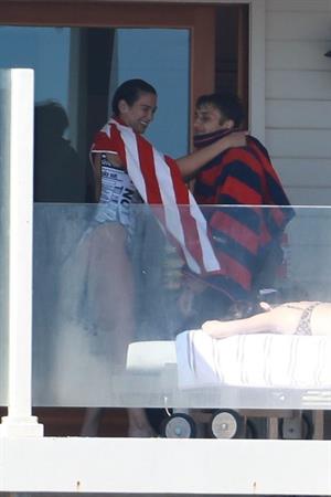 Dua Lipa sexy ass and cleavage in a swimsuit at the beach seen with her boyfriend by paparazzi.













