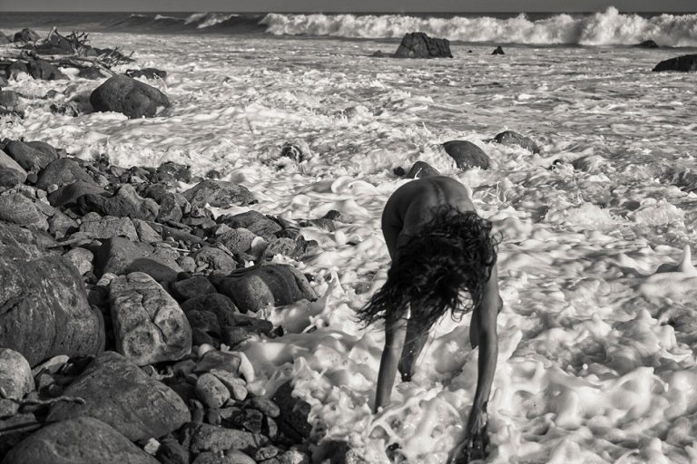 Brooke Burke nude photo shoot showing her topless boobs at the beach.
