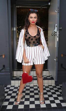 Francesca Allen braless boobs in a see through top showing her tits seen by paparazzi.



















