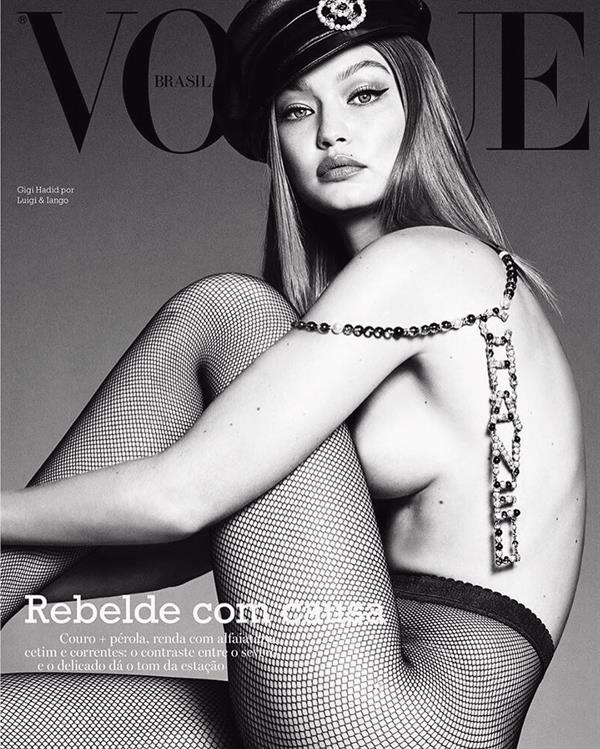 Gigi Hadid nude boobs from her topless Vogue photo shoot.




















































