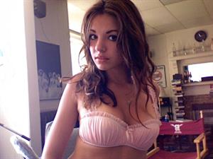 Jessica Ashley in lingerie taking a selfie