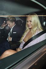 Abbie Quinnen nip slip wardrobe malfunction seen by paparazzi showing her braless boobs flashing her tits.
























