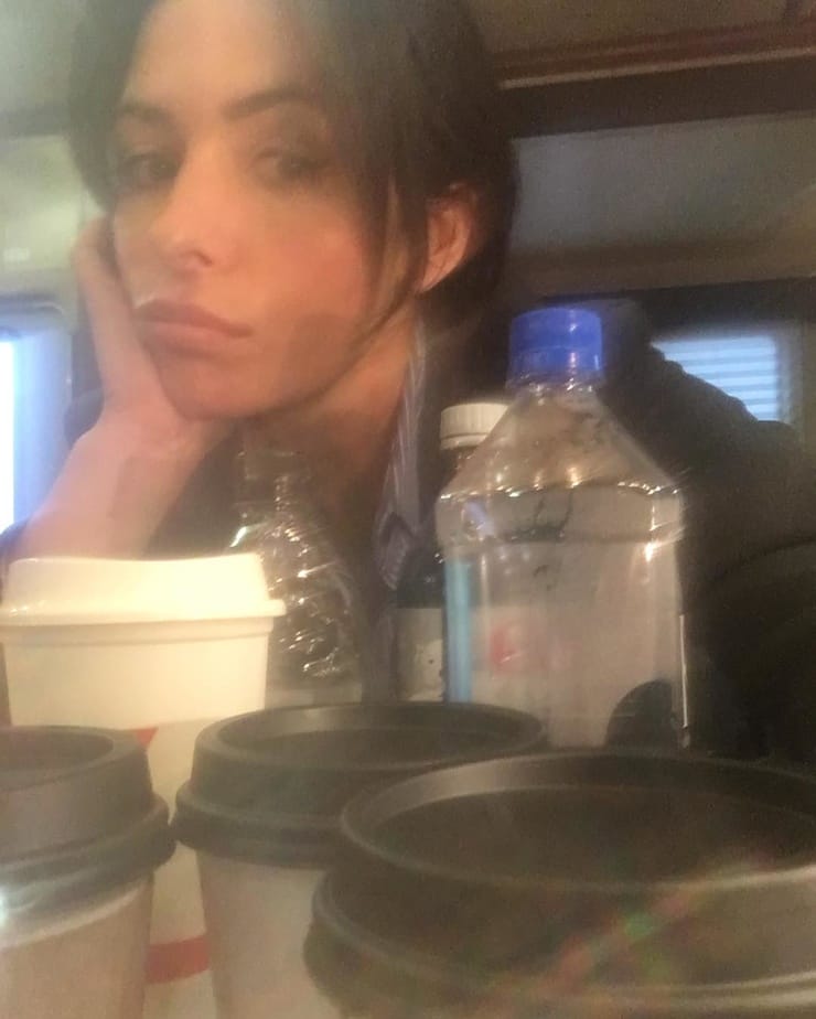 Sarah Shahi taking a selfie