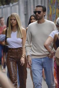 Sofia Richie braless boobs in a white tank top showing off her tits seen by paparazzi.















































