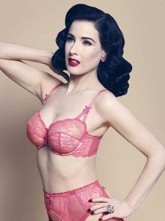 Dita Von Teese in lingerie