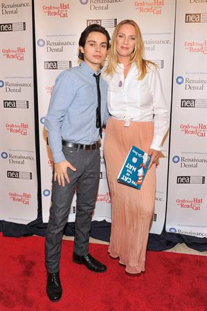 Uma Thurman joins Cat In The Hat On NEA's Read Across America Day at New York Public Library (01.03.0213) 