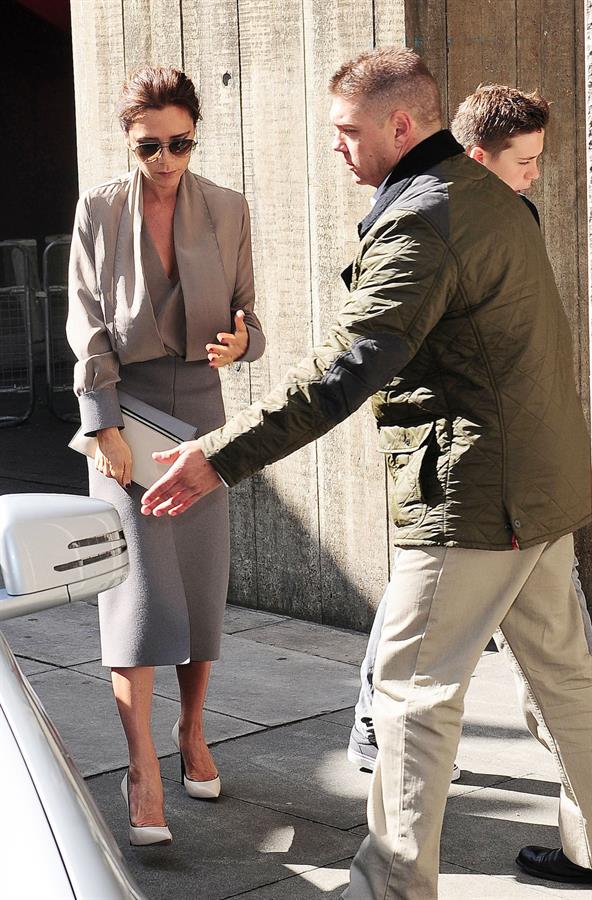 Victoria Beckham leaving London's Vogue Festival in London on April 28, 2013