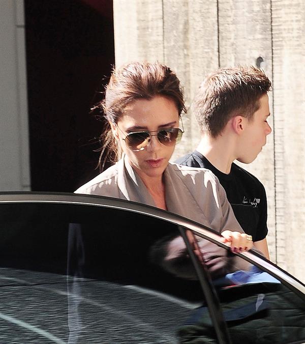 Victoria Beckham leaving London's Vogue Festival in London on April 28, 2013