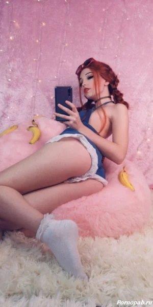 Belle Delphine in lingerie taking a selfie