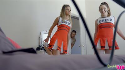 Perky cheerleader Ms Faris lets her stepbrother seduce her into a creampie pussy pounding while Ember Stone watches