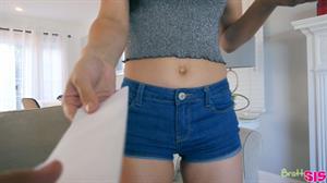 Cute coed Alina Lopez gives her stepbrother his dying wish with a deep throat BJ and a stiffie ride in her bare pussy