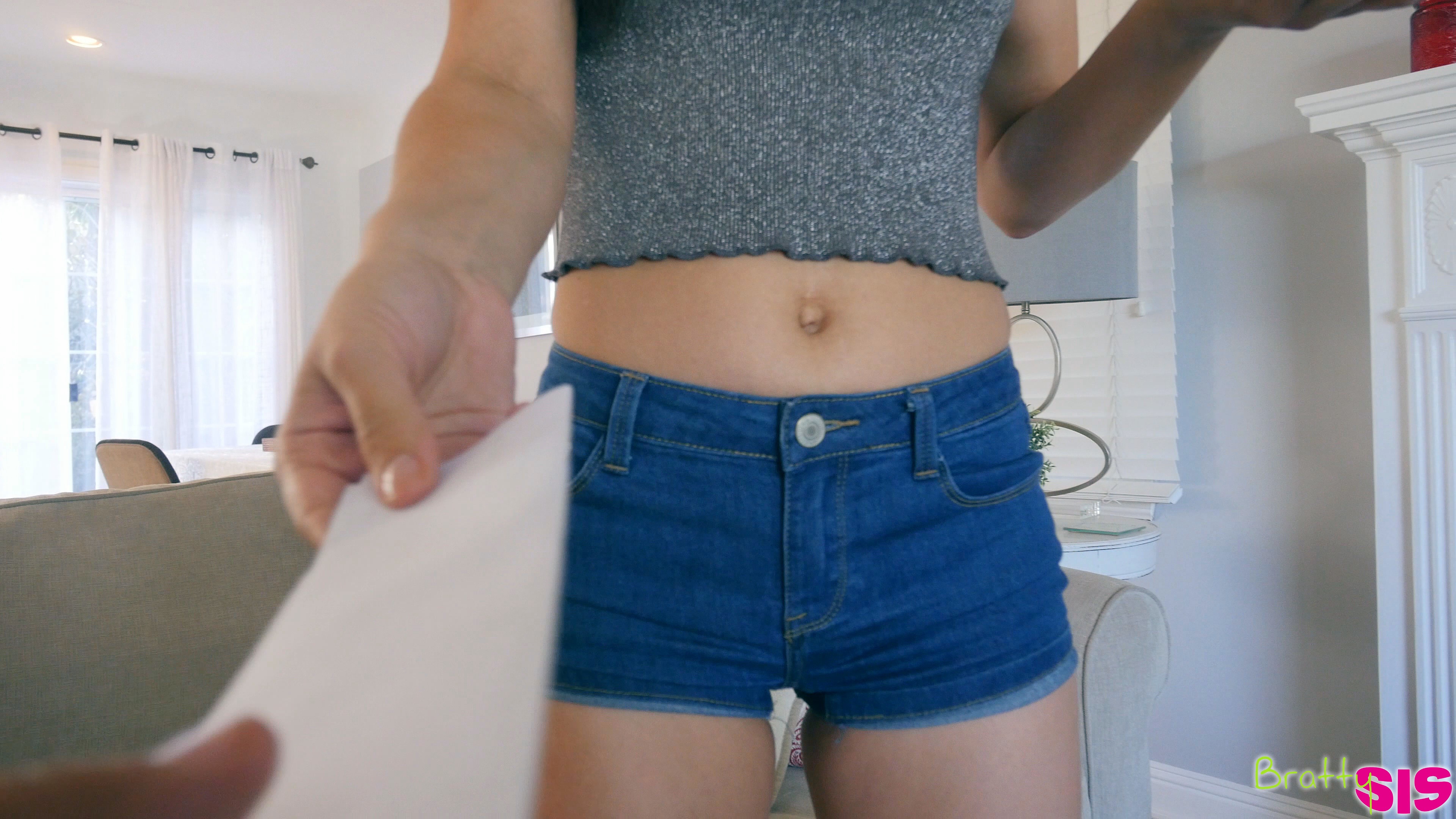 Cute coed Alina Lopez gives her stepbrother his dying wish with a deep throat BJ and a stiffie ride in her bare pussy