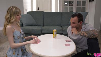 Mackenzie Moss and her stepbrother keep upping the stakes of their card game until Mackenzie gets her pussy pounded