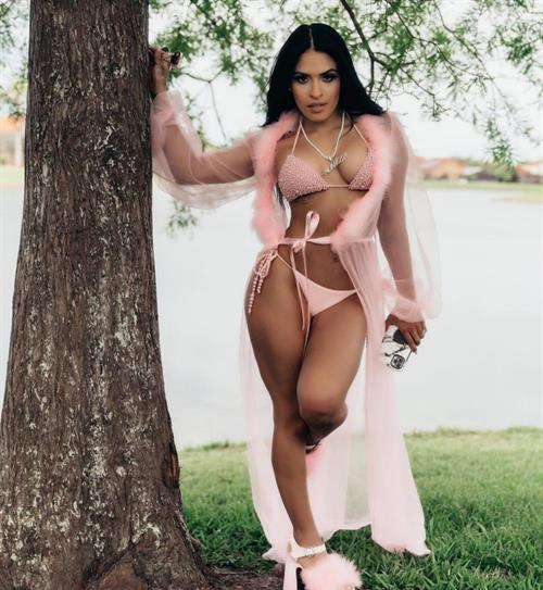 Zelina Vega Bikini Pictures WWE Zelina Vega also known as Thea Megan Trinidad new photoshoot in a sexy little pink bikini showing nice cleavage with her big tits.