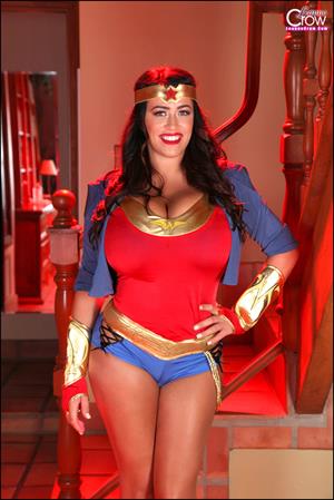 Leanne Crow Nude Pictures Leanne Crow dresses up as a busty Wonder Woman for Halloween