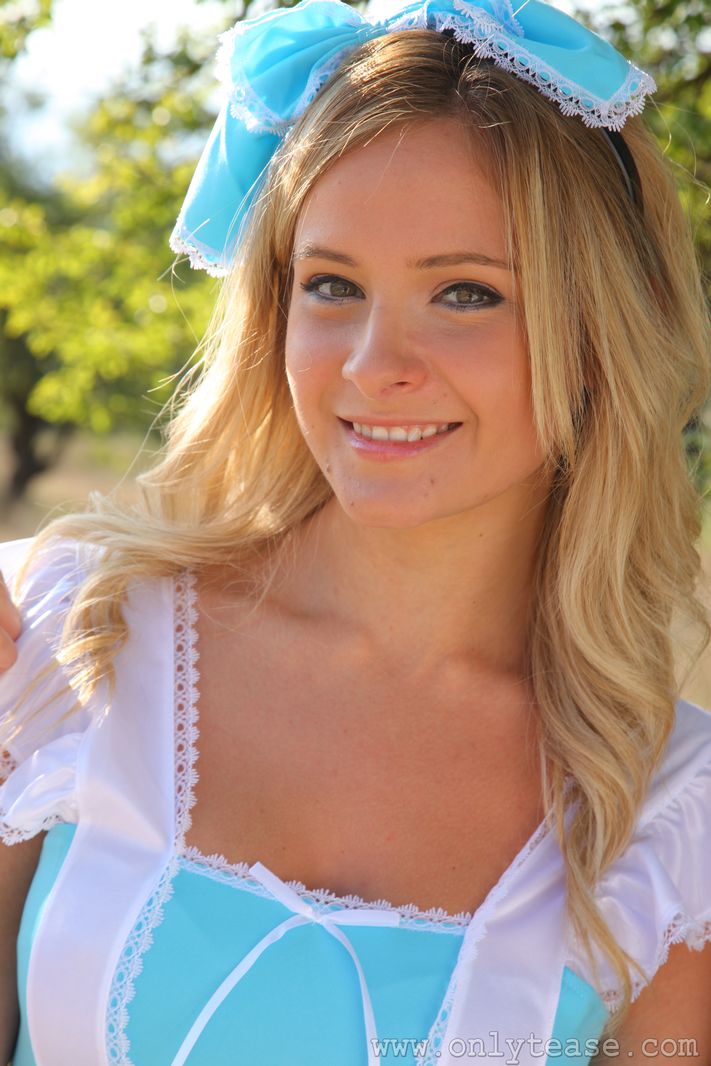  Elle will be many peoples Queen of Hearts in this outfit with knee socks 