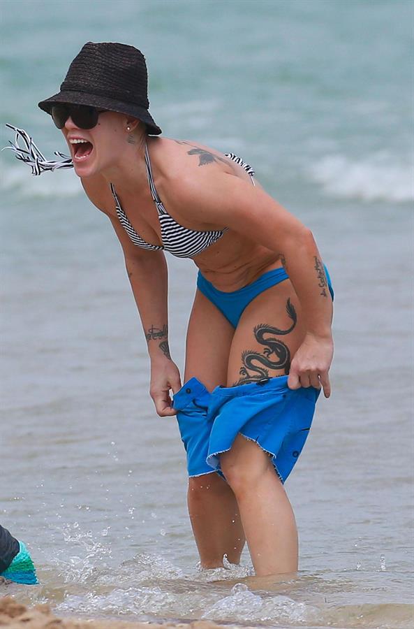 Pink in a bikini