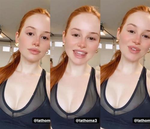 Madelaine Petsch Pictures Madelaine Petsch nip slip wardrobe malfunction accidentally flashing her tits in a sports bra after working out.