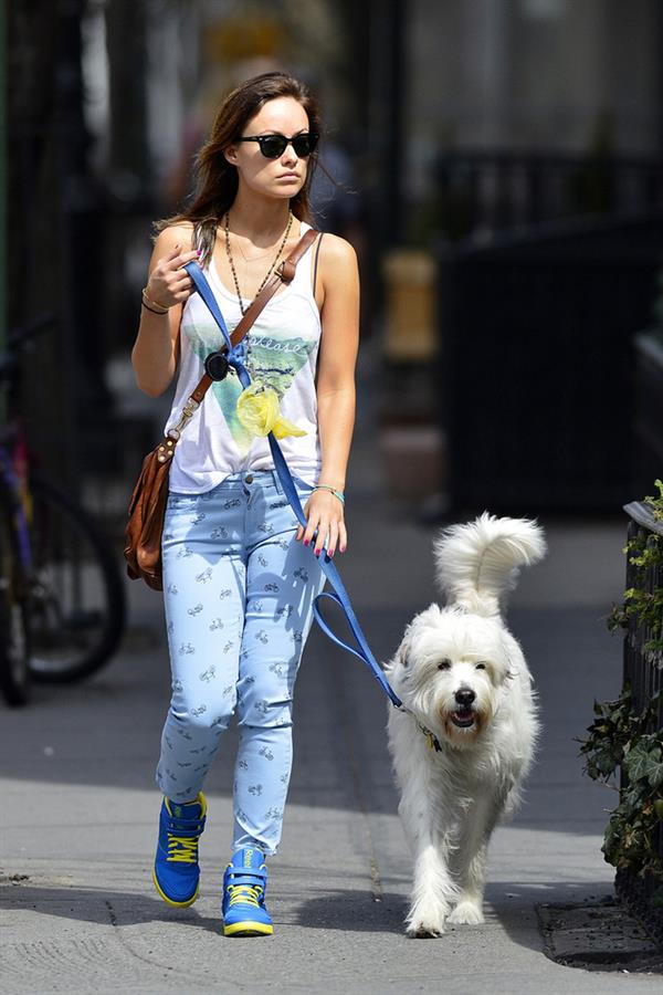 Olivia Wilde walking her dog in New York City - April 9, 2013 