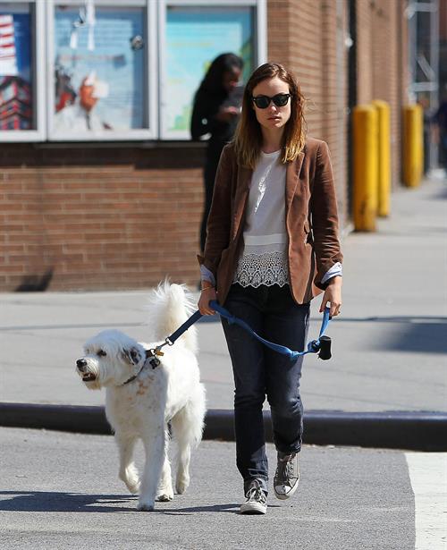 Olivia Wilde walking her dog in New York City - April 24, 2013 