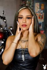 Londyn Chanel takes off her leather dress