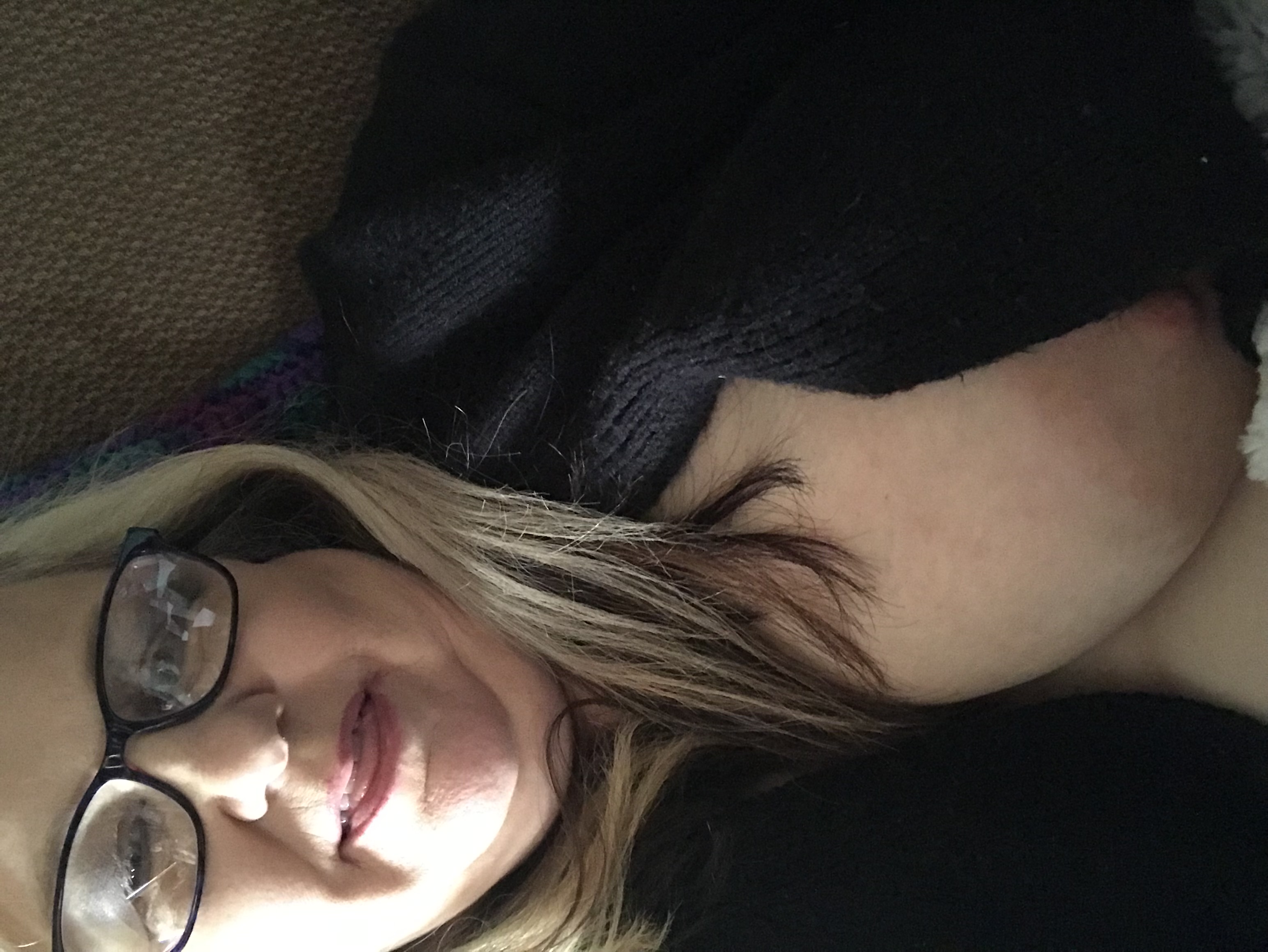 tulsa bank lady taking a selfie and - breasts