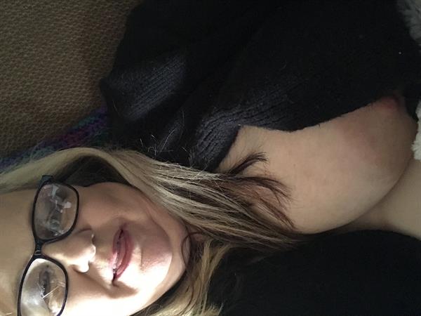 tulsa bank lady taking a selfie and - breasts