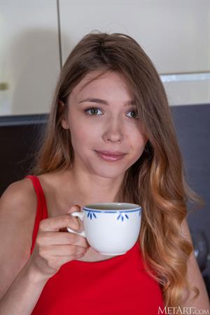 Mila Azul Stripping in the Kitchen