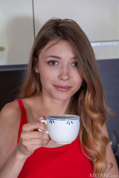 Mila Azul Stripping in the Kitchen